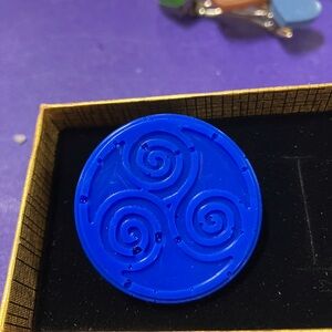 Blue Spiral Design Pin